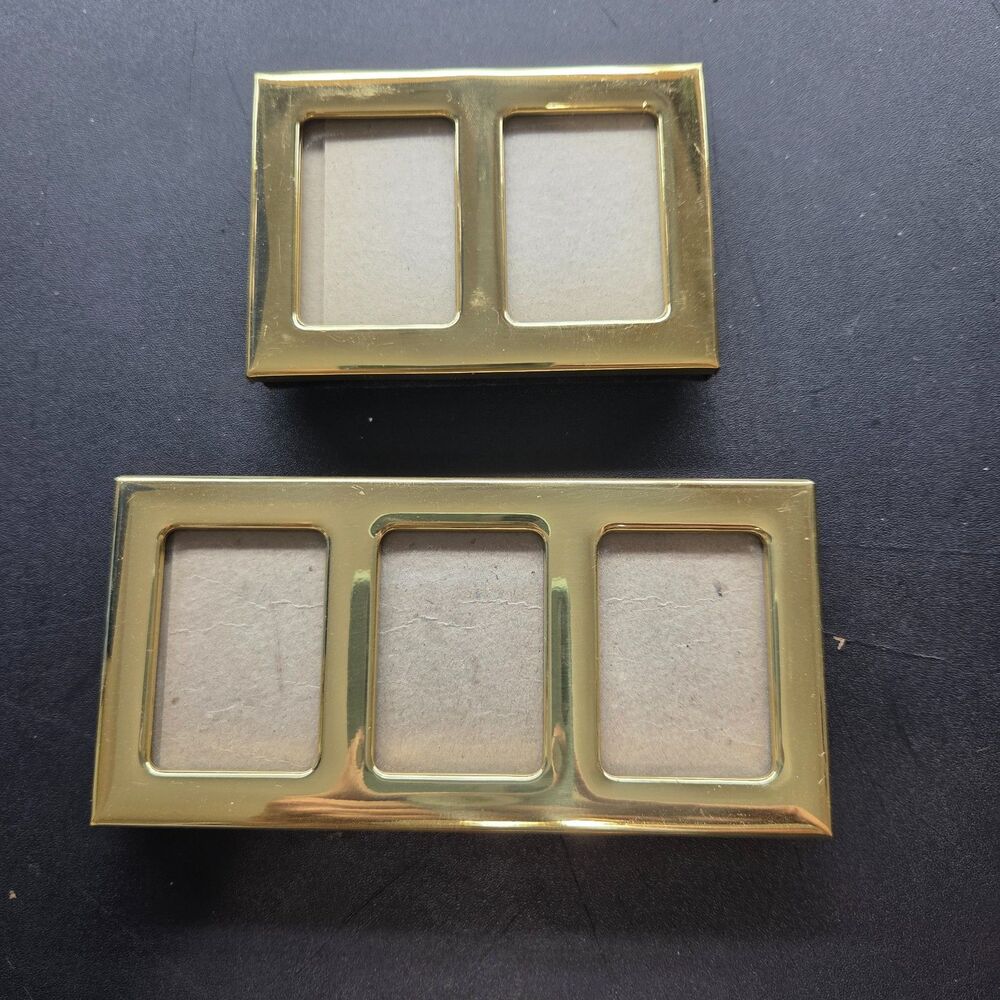 Vintage Loui Michel Cie Bowon Brass Mini Photo Frames Double Triple Set